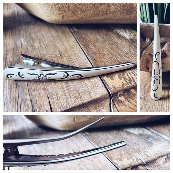 Hair Clip Enamel Base & Iridescent Stones - Picture 13 of 13